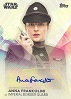 Women Of Star Wars Autograph Card A-AF Anna Francolini As Imperial Border Guard