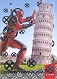 2018 Fleer Ultra X-Men Silver Parallel Deadpool Around The World DAW8 Leaning Tower Of Pisa