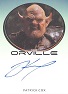 The Orville Season One Bordered Autograph Card - Patrick Cox As The Ogre