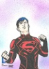 Epic Battles Sketch Card - Superboy By Jason Saldajeno