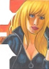 Justice League Hall Of Justice Die-Cut Sketch Card - Black Canary By Frank A. Kadar