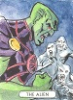 Justice League Madame Xanadu Tarot Sketch Card - The Alien Martian Manhunter By Thiago Vale